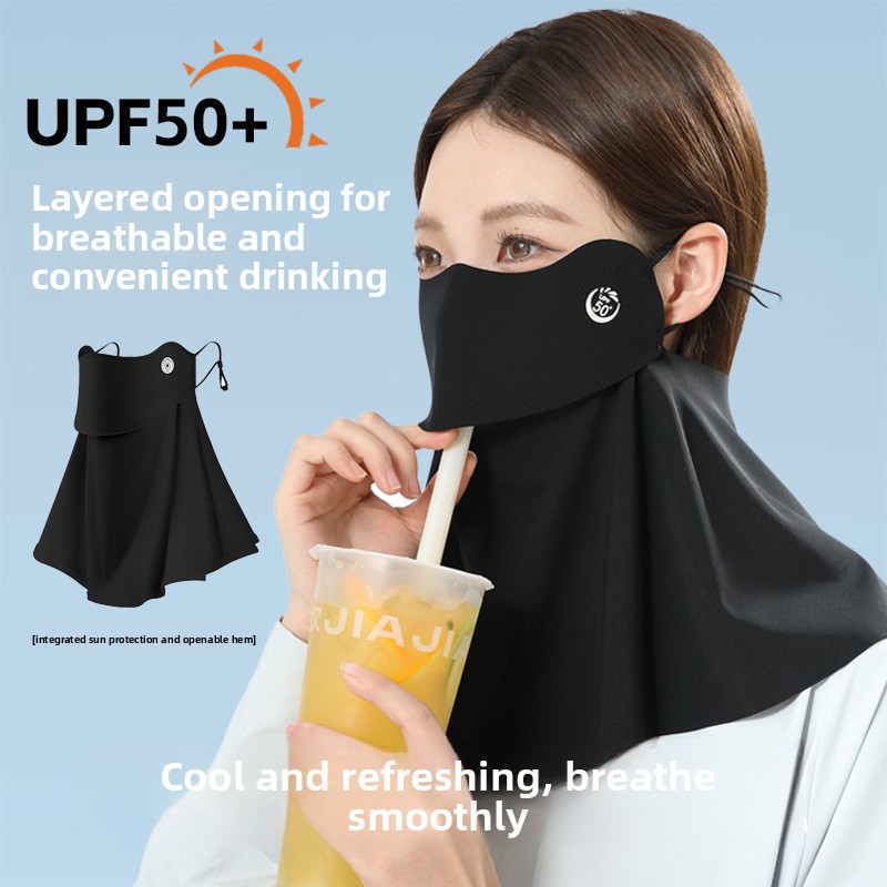 Sports Mask Breathable - 飲料水、首の保護、日焼け防止、アイスシルクマスク、跡が残らない、紫外線防止、サイクリング、通気性と日よけ効果