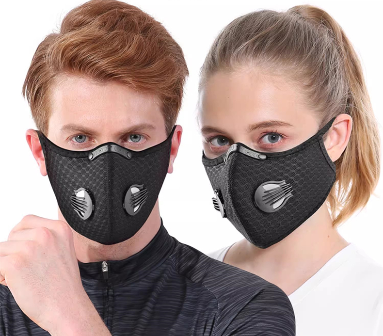 Anti Pollution Mask - サイクリングマスク スポーツ 洗える 再利用可能 フィルター付き 防塵マスク