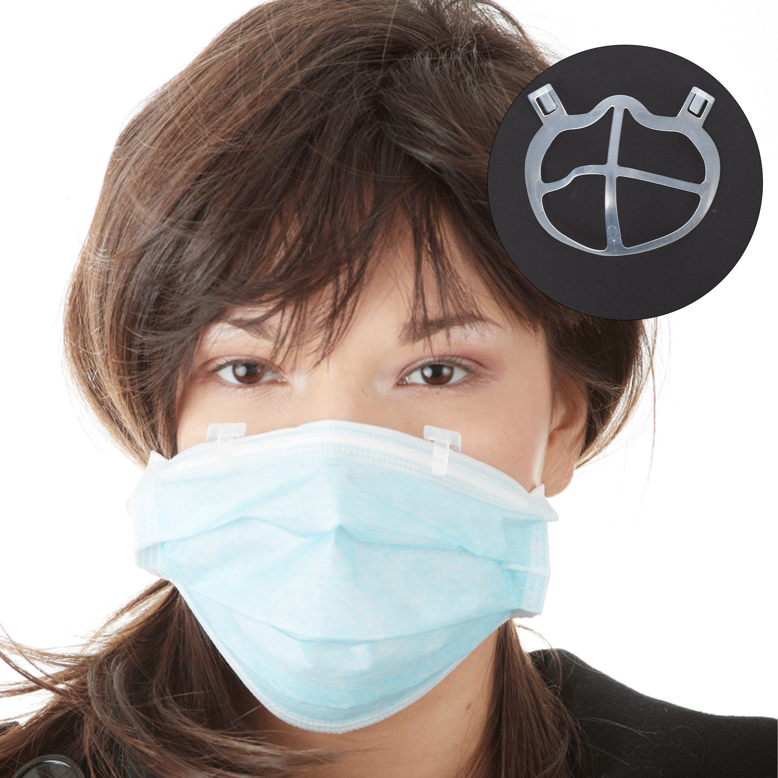 Silicone Mask Bracket - 10個入り 軽量無臭シリコンマスクインナーブラケット 3Dサポートフレーム 快適な呼吸のための滑り止めフェイスマスクホルダー