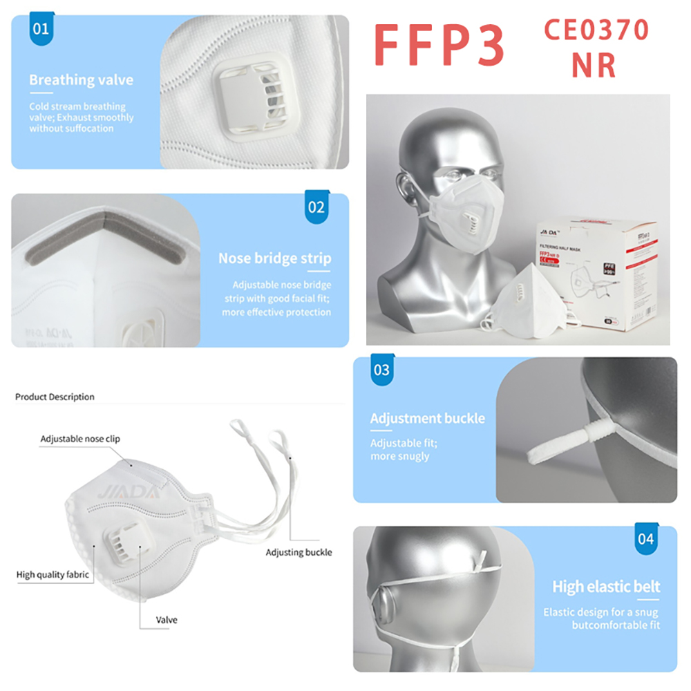 20枚入り/箱 FFP3 NR 折りたたみ式マスク エアバル - Anti Pollution Mask のレビューと価格