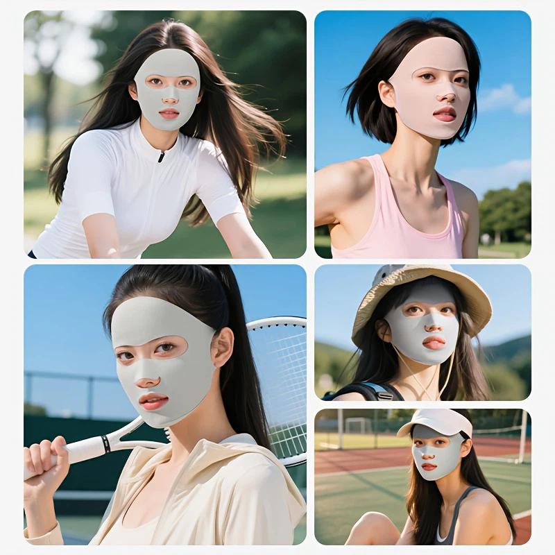 ソリッドカラーの通気性のある日焼け止めフェイススカーフゴルフ - Sports Mask Breathable のレビューと価格