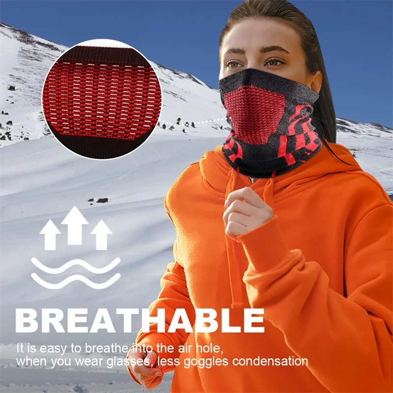 色冬通気性快適なサーマルニットスカーフフェイスカバーネックウ - Sports Mask Breathable のレビューと価格