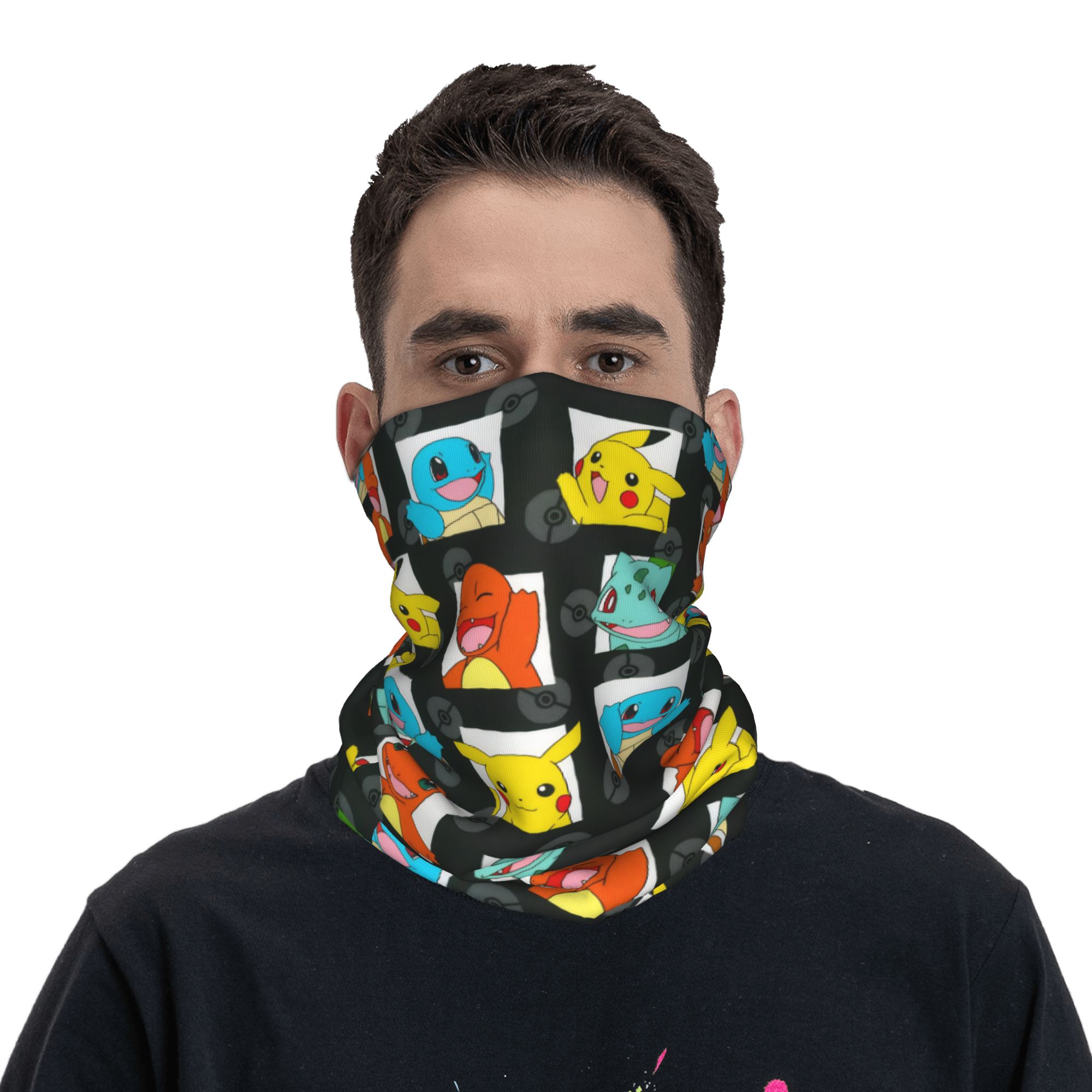 漫画モンスターバンダナネックゲイターポケモンマスクスカーフ多 - Sports Mask Breathable のレビューと価格