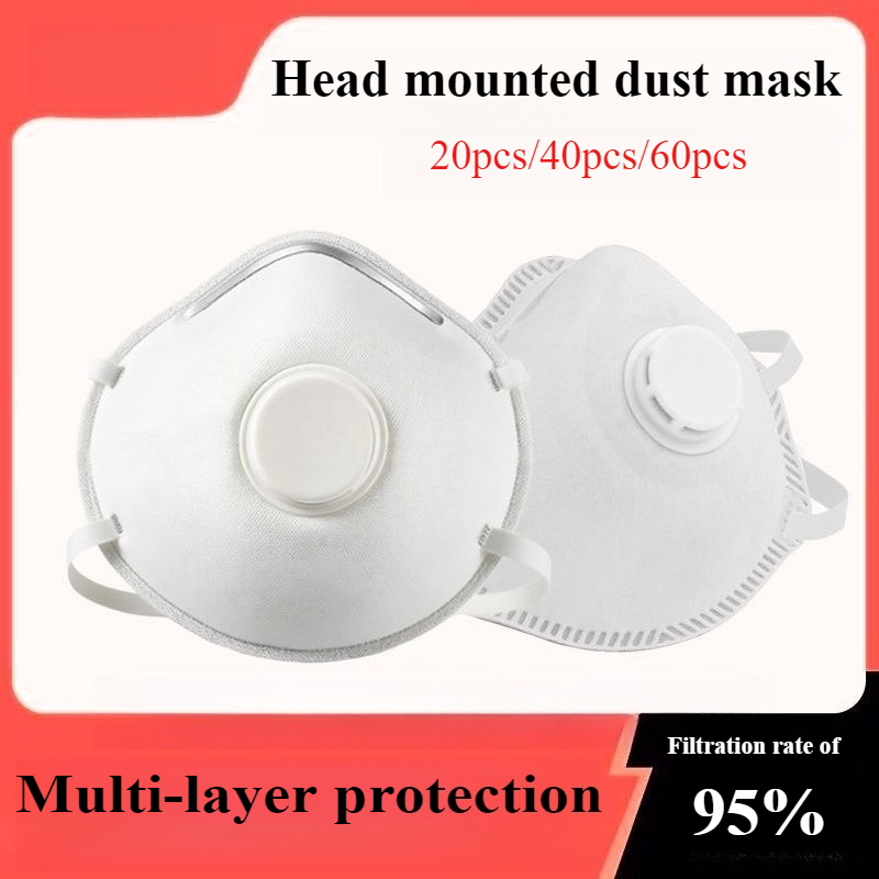 20 個/40 個/60 個防塵マスクバルブ付きマスク防臭フ - Kn95 Respirator Mask のレビューと価格
