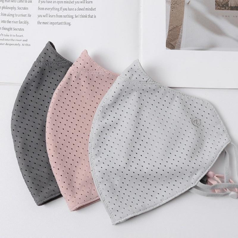 UV保護アイスシルクマスク通気性のある洗える無地フェイスカバ - Sports Mask Breathable のレビューと価格