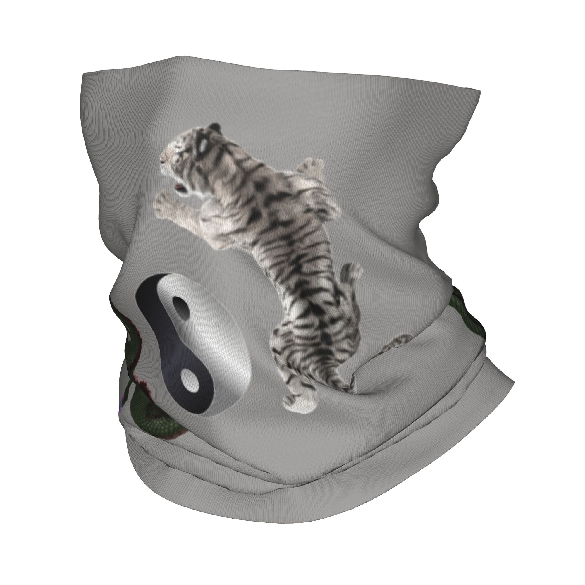 カスタム陰陽龍と虎の戦士アート柄バンダナネックウォーマー、男 - Neck Gaiter Face Cover のレビューと価格