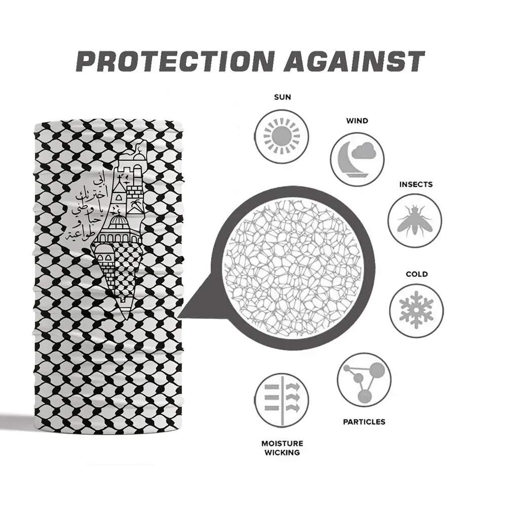 アラビア書道バンダナ フォークハッタ クフィヤ柄 ネックゲイ - Neck Gaiter Face Cover のレビューと価格